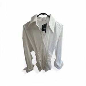 Bagheera Ruch Drawstring Shirt in White